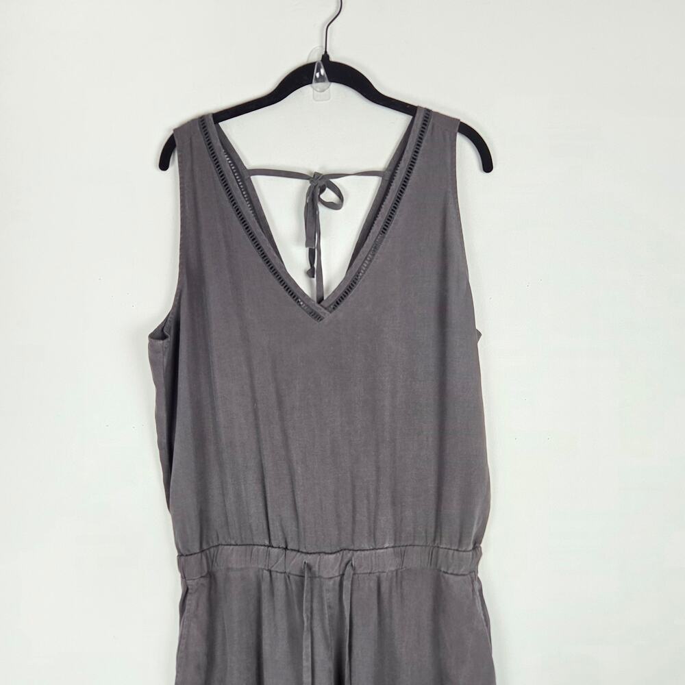 Anthropologie Cloth & Stone Charcoal Gray Sleeveless‎ Julianna Jumpsuit Size M - Picture 3 of 11